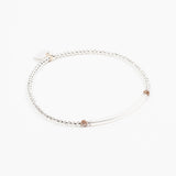 Bracelet - Perle - Cristaux - Taupe - Argent - SUBTIL