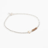 Bracelet - Perle - Cristaux - Taupe - Argent - SUBTIL