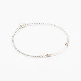 Bracelet - Perle - Cristaux - Taupe - Argent - SUBTIL