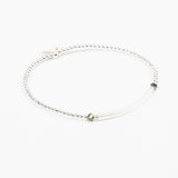Bracelet - Perle - Cristaux - Kaki - Argent - SUBTIL