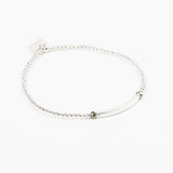 Bracelet - Perle - Cristaux - Kaki - Argent - SUBTIL