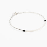 Bracelet - Perle - Cristaux - Noir - Argent - SUBTIL