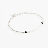 Bracelet - Perle - Cristaux - Noir - Argent - SUBTIL
