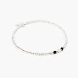 Bracelet - Perle - Cristaux - Noir - Argent - SUBTIL