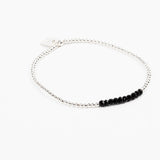 Bracelet - Perle - Cristaux - Noir - Argent - SUBTIL
