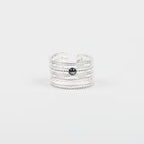 Bague - Pierre de verre - Plaqué argent - AYA