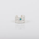 Bague - Pierre de verre - Plaqué argent - AYA