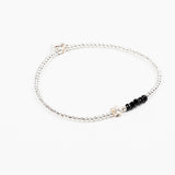 Bracelet - Perle - Cristaux - Noir - Argent - SUBTIL