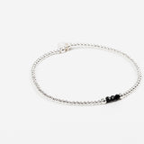 Bracelet - Perle - Cristaux - Noir - Argent - SUBTIL