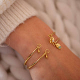 Bracelet - Jonc - Goutte - Pierre de lune - Plaqué or - CARLA