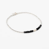 Bracelet - Perle - Cristaux - Noir - Argent - SUBTIL