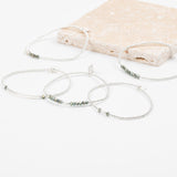 Bracelet - Perle - Cristaux - Kaki - Argent - SUBTIL