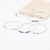Bracelet - Perle - Cristaux - Bleu roi - Argent - SUBTIL