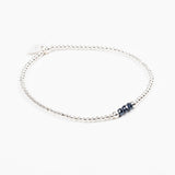 Bracelet - Perle - Cristaux - Bleu roi - Argent - SUBTIL