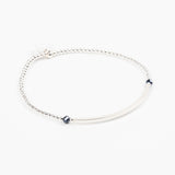 Bracelet - Perle - Cristaux - Bleu roi - Argent - SUBTIL