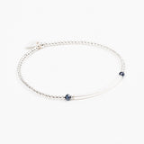 Bracelet - Perle - Cristaux - Bleu roi - Argent - SUBTIL