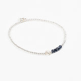 Bracelet - Perle - Cristaux - Bleu roi - Argent - SUBTIL