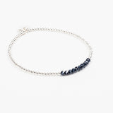 Bracelet - Perle - Cristaux - Bleu roi - Argent - SUBTIL