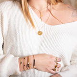 Bracelet - Perle - Cristaux - Noir - Plaqué or - INCONTOURNABLE