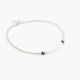 Bracelet - Perle - Cristaux - Bleu roi - Argent - SUBTIL