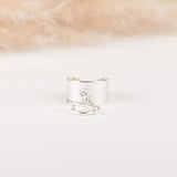 Bague - Breloque - Fermoir T - Plaqué argent - MIA