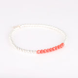 Bracelet - Perle - Cristaux - Corail - Argent - INCONTOURNABLE