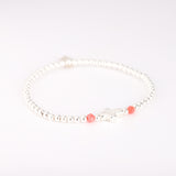 Bracelet - Perle - Cristaux - Corail - Argent - INCONTOURNABLE