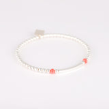 Bracelet - Perle - Cristaux - Corail - Argent - INCONTOURNABLE