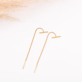 Boucles d'oreilles - Chainette - Barre - Plaqué or - INAYA