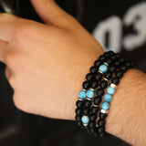 Bracelet homme - Onyx - Apatite - Argent - MERES