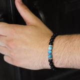 Bracelet homme - Onyx - Apatite - Argent - MERES