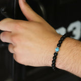 Bracelet homme - Onyx - Apatite - Argent - MERES