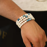 Bracelet homme - Magnésite & Apatite - Argent - ALHENA
