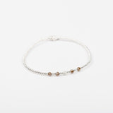 Bracelet - Perle - Cristaux - Taupe - Argent - SUBTIL