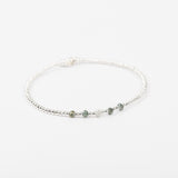 Bracelet - Perle - Cristaux - Kaki - Argent - SUBTIL