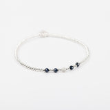 Bracelet - Perle - Cristaux - Bleu roi - Argent - SUBTIL