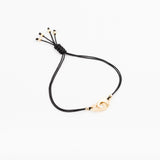 Bracelet - Cordon noir - Plaqué or - OSMOSE