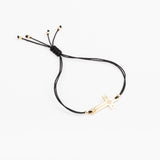 Bracelet - Cordon noir - Plaqué or - OSMOSE