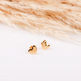 Boucles d'oreilles - Coeur - Acier inoxydable - COEUR PLEIN