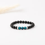 Bracelet homme - Onyx - Oeil du tigre - Argent - IZAR