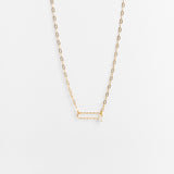 Collier - Maillon - Agate blanche - Plaqué or - LILY