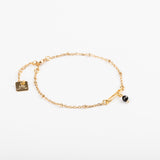 Bracelet - Épingle - Onyx - Plaqué or - VALENTINE