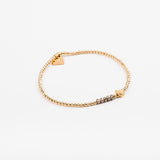Bracelet - Perle - Cristaux - Taupe - Plaqué or - SUBTIL