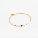Bracelet - Perle - Cristaux - Choco - Plaqué or - SUBTIL