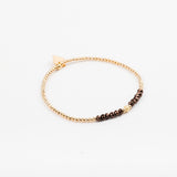 Bracelet - Perle - Cristaux - Choco - Plaqué or - SUBTIL