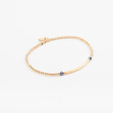 Bracelet - Perle - Cristaux - Bleu roi - Plaqué or - SUBTIL
