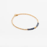 Bracelet - Perle - Cristaux - Bleu roi - Plaqué or - SUBTIL