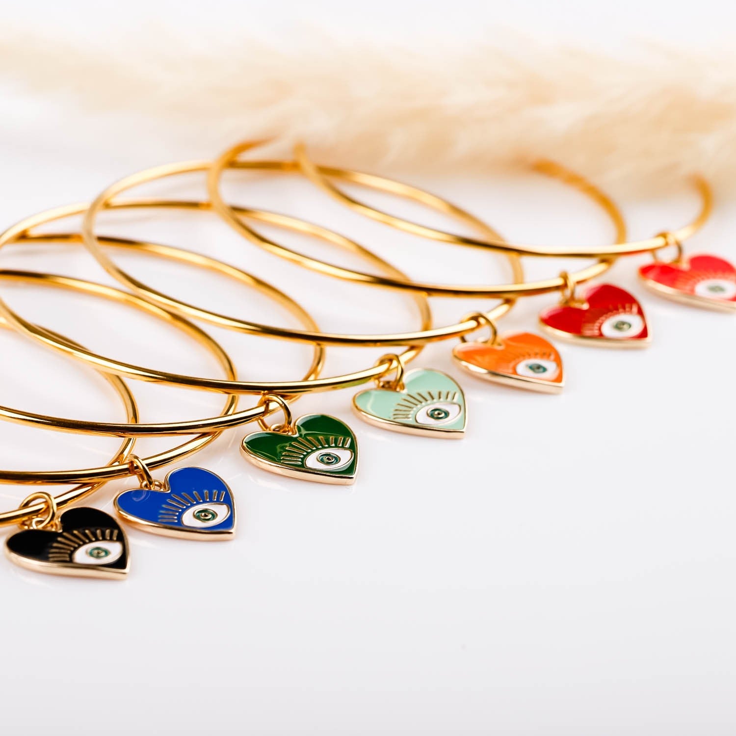 Bracelet - Jonc - Pampille - Acier inoxydable - COEUR