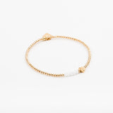 Bracelet - Perle - Cristaux - Blanc - Plaqué or - SUBTIL