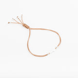 Bracelet - Cordon marron - Plaqué argent - OSMOSE